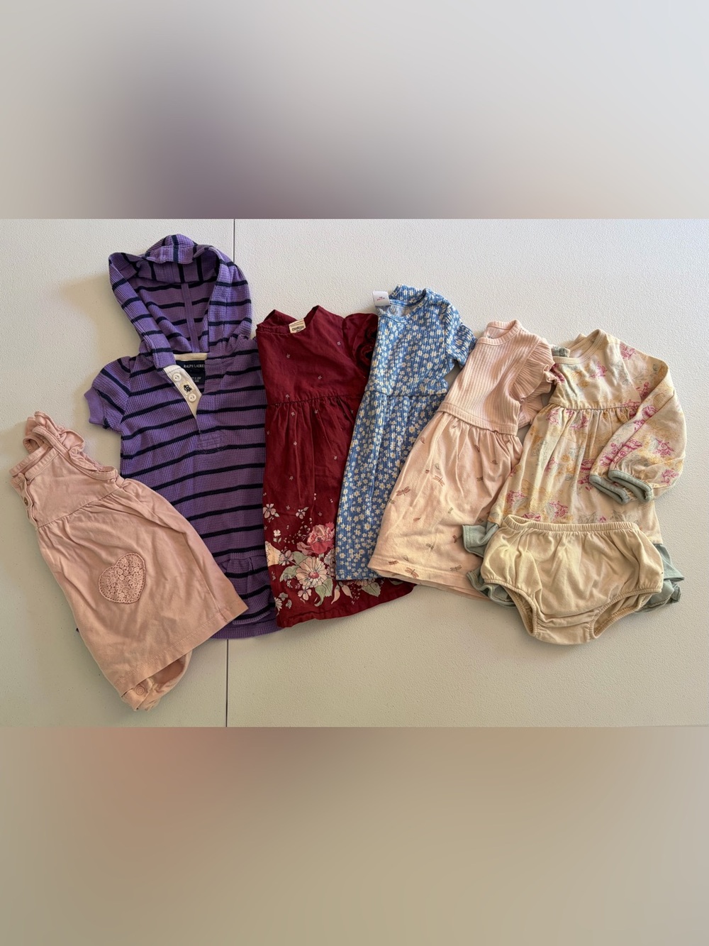 Baby Girl Dress Bundle 12M Ralph Lauren OshKosh Carter’s 6Pc